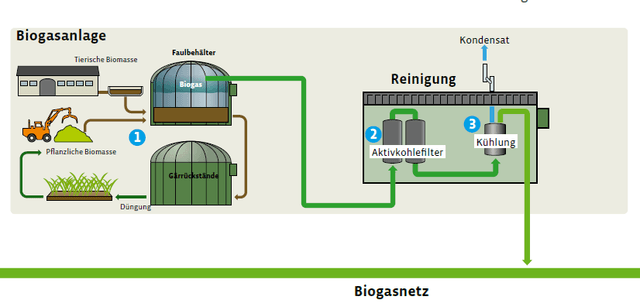 Schema Bio-Erdgas Reinigung