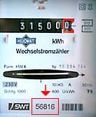 Ein Bild, das darstellt, wo die Zählernummer für den Strom zu finden ist